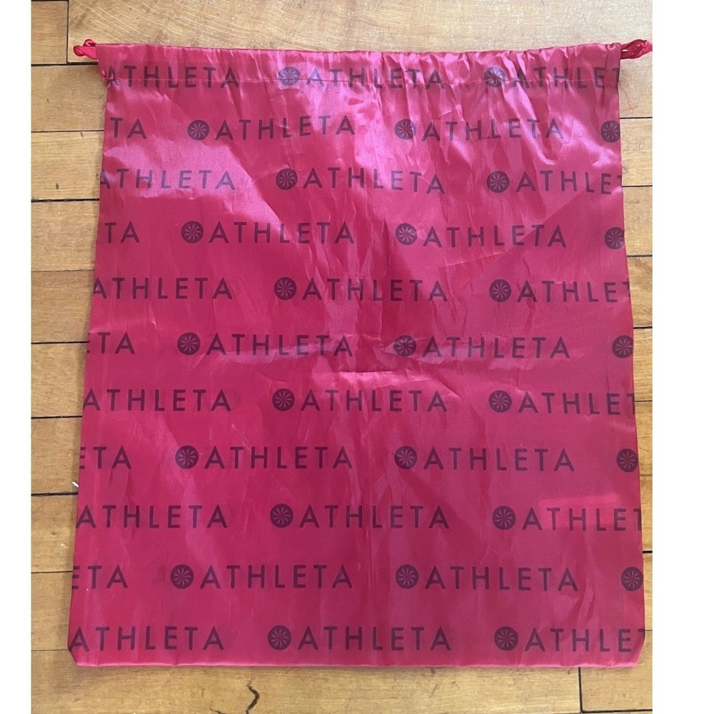Athleta Reuseable Drawstring Shopping Bag 2022 Red Navy